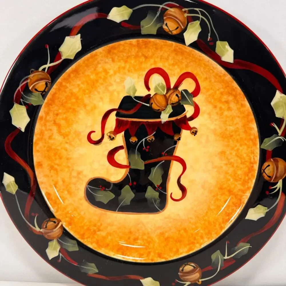 Christmas Dessert Plate Certified International Judy Westegaard Stocking